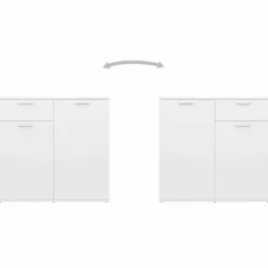 Buffet bas - Maison Exclusive - Hvid - 160x36x75 cm - Ingeniørtræ, 2 skuffer Vit