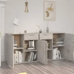 Buffet bas - Maison Exclusive - Grå beton - 160x36x75 cm - Ingeniørtræ Betonggrå