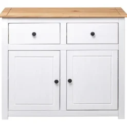 Buffet bas - Panama-serien - Hvid - Massivt fyrretræ - 2 døre 4 skuffer 93x40x80 cm Vit