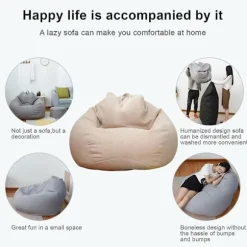 [CA] Nya Ekstra Store Sækkestole Sofa Betræk Indendørs Lazy Loungers Til Voksne Børn Kampagnepris (FMY)BY Grøn 80 * 90cm