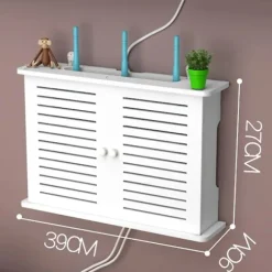 [CA] Trådløse Wifi Router Opbevaringskasser Trækasse Kabel Strøm Plus Trådholder Væghængt Stik White