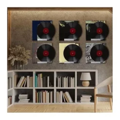 [CA] Vægmonteret hylde til vinylplader i klar vinyl, 8-pak, akrylpladeholder til display