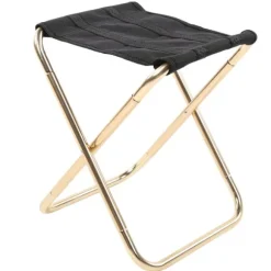 Camping Mini Foldbar Stol i Luftfartsaluminium - Guld