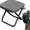 Campingstol - Foldbar skammel - Fiskestol - 600D Oxford stof og kulstofstål materiale - Opbevaringstaske - 28*26*23 cm - Sort