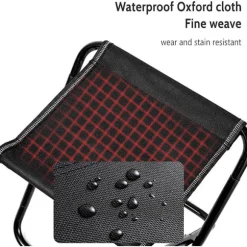 Campingstol - Klapstol - Campingstol - Fiskestol - Letvægts udendørs siddeplads - Åbning: 26 x 23 x 24 cm - Sort