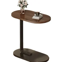 C-format sidebord & sofabord – lille træ kaffebord, der glider under sofa og seng