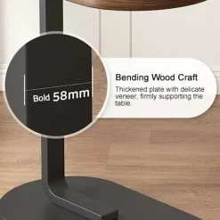 C-format sidebord & sofabord – lille træ kaffebord, der glider under sofa og seng