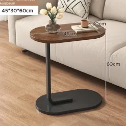 C-formet sidebord, 360° drejeligt og vippeligt C-formet endebord, laptop-stander sofabord til sofa/seng 45x30x60cm