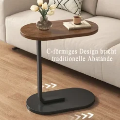 C-formet sidebord, 360° drejeligt & flip-top C-formet endebord, mobile C-sideborde, der glider ind under, laptopstativ sofabord til sofa/seng 45x30x60cm | Fyndiq