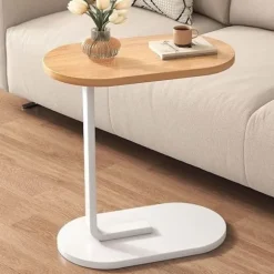 C-formet sidebord & sofabord – lille træ coffee table, der glider under sofa og seng_TF_TF Trä