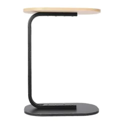 C-formet Sidebord Fritstående Sofabord Log Black
