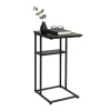 C-formet sidebord med 2 hylder til sofa og seng