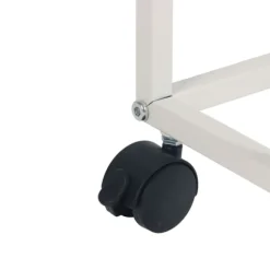 C-formet sidebord med hjul – trælignende bordplade