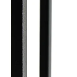 C-formet sidebord med magasinhylde, træ og metal