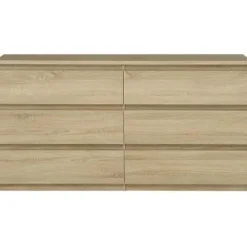 CHELSEA 6 Skuffe Kommode - Eg farve - L 154 x D 42,2 x H 79,9 cm Ek