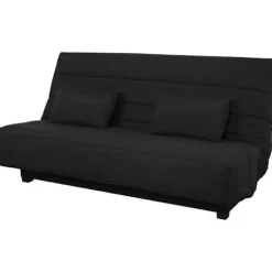 Clic clac 2-personers bænk REVEUR - Sort stof - DUNLOPILLO madras - Seng 188x128 cm Svart