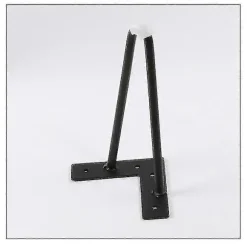 10cm-40cm Bordben i jern Skabsben Hårnålsbordben Metal Møbelfod 1 stk Black 35cm