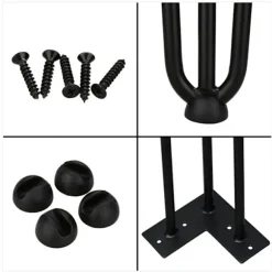 （20cm）4x Bordben hårnålsben Hårnålsben Stål bordben DIY Bordglider Udskiftelige bord