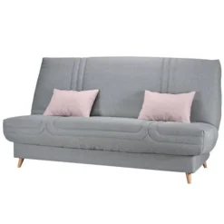 COMFORT BULTEX Clic clac 3 steder - Grå stof - Fremstillet i Frankrig - L 192 x D 95 x H 101 - MONA Lätt gis
