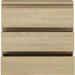 Commode CHELSEA 3 Skuffer - Farve eg - L 77,2 x D 42 x H 79,9 cm Ek