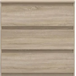 Commode CHELSEA 3 Skuffer - Farve eg - L 77,2 x D 42 x H 79,9 cm Ek