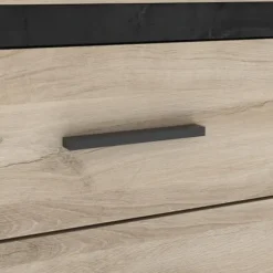 Commode COLORADO 6 Skuffer - Egetræ og sort - L 129,1 x P 41,8 x H 77,1cm - DEMEYERE ek kronberg