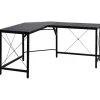 Computer Skrivebord L-Shape Hjørne Skrivebord, Vinkel Skrivebord, Mdf, Sort, 150X150X76Cm