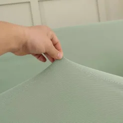 Cool stretch sofabetræk alt inklusive ren farve simpelt sofabetræk cool silke fornemmelse pendul nederdel sofabetræk ny grøn lille trio (siddebredde 170 - | Fyndiq