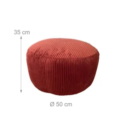 Corduroy Puf – Rund Gulvpude, Boho Stil