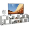COSTWAY 65" TV-møbel i 3 dele, modulær bogreol til stuen, værelset, TV-møbel i træ, 135x30x43cm, hvid