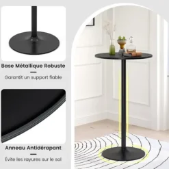 COSTWAY Barbord 60 x 60 x 101,5 cm - Metalbase til Spisestue, Restaurant