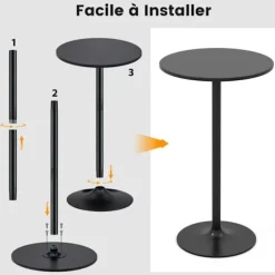 COSTWAY Barbord 60 x 60 x 101,5 cm - Metalbase til Spisestue, Restaurant