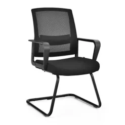 COSTWAY Ergonomisk mesh kontorstol Blød polstret konferencestol Max belastning:. 136 kg Svart