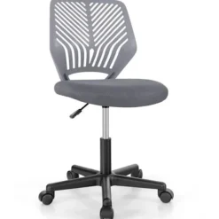 COSTWAY Ergonomisk mesh kontorstol, justerbar sædehøjde 41-53 cm, til børn, teenagere, voksne, grå Grå