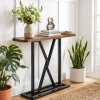 COSTWAY Indgangskonsol - Industriel Stil 100 x 29,5 x 81 cm (L x b x H) i Træ og Metal til Stue og Gang