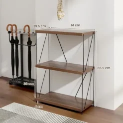COSTWAY Industriel reol 3 etager - skridsikre puder, anti-vippeanordning, opbevaringshylde - 61x29,5x85,5 cm