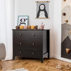 COSTWAY kommode med 3 skuffer, opbevaringsenhed med 4 ben, til breve, filer og dokumenter, 71 x 46 x 66 cm, brun brun