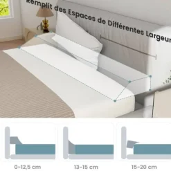 COSTWAY Kompensation Pude i Høj Densitet Svamp -Hovedpude til Seng, Side Lommer, Udfyldning af Mellemrummet -137x25x13CM