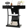 COSTWAY Konsolbord, Entrémøbel - 3 Hylder, 1 Skuffe - L91 x P30 x H88 - Sort Skandinavisk Stil