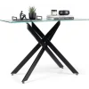 COSTWAY Konsolbord til Entré i Transparent Sikkerhedsglas, Robust Metalramme L115 x B45 x H78 CM Sort