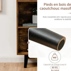 COSTWAY 4-lags reol 80 x 24 x 119,5 CM, opbevaringsenhed med døre, hylder og anti-vippeanordning, kaffe