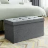 COSTWAY Opbevaringsbænk 115L - Kiste 80 x 38 x 38 CM, Belastningskapacitet 160 KG, i Oxford-stof til Værelset, Entré Mørkegrå
