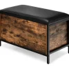 COSTWAY Opbevaringsbænk med Justerbare Fødder, 80 x 40 x 50 CM (L x B x H), Industristil Sengegavl