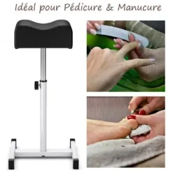 COSTWAY Pedicure skammel med justerbar sædehøjde 45-65 cm, tyk og blød pude, til manicure benpleje, belastning 10 kg Svart