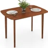 COSTWAY Rektangulær Spisebord 110 x 78 x 77 cm til 2-4 Personer - Solide Gummitræsfødder - Moderne Stil
