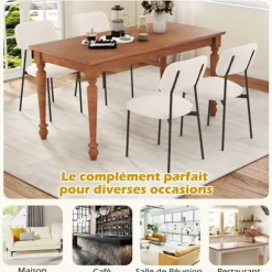 COSTWAY Sæt af 4 Moderne Spisestuestole Polstret i Linned med Metalben 44 x 49 x 78 cm