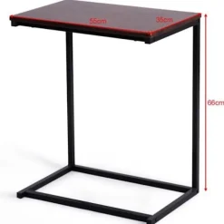 COSTWAY U-formet stue kaffesofa endebord - industriel stil MDF træ og metal 55x35x65CM