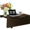 COSTWAY Væghængt Foldbart Bord - Foldbare platter 80×60 cm (L x B) - Møbel til Studerende, Lejligheder, Køkken Brun