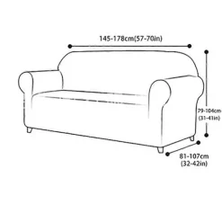 Damask Sofa Cover Stretch Betræk (2 Personers, Khaki)