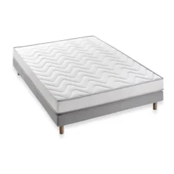 DEKO DREAM Memoflex Madrassæt 140 x 190 cm + boxspring - 5 zoner og memoryskum - 16 cm Vit